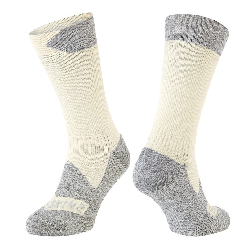 Socken SealSkinz Raynham creme grau Gr L