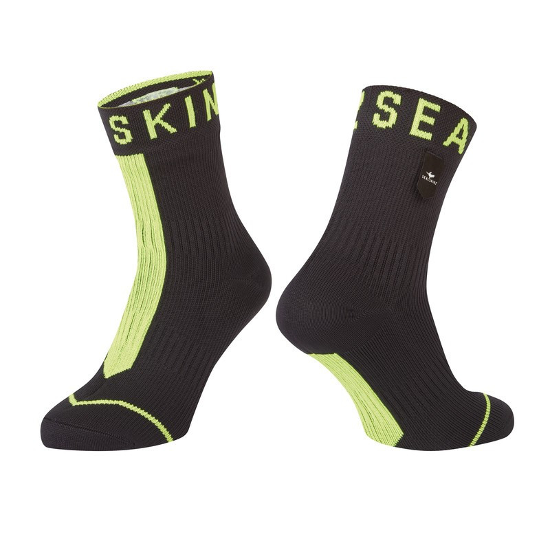 Socken SealSkinz Dunton schwarz neon gelb Gr XL