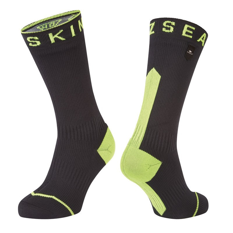 Socken SealSkinz Briston schwarz neon gelb Gr S