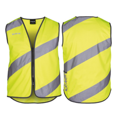 Sicherheitsweste Wowow Roadie gelb mit Reflexstreifen GrL m Reissvers