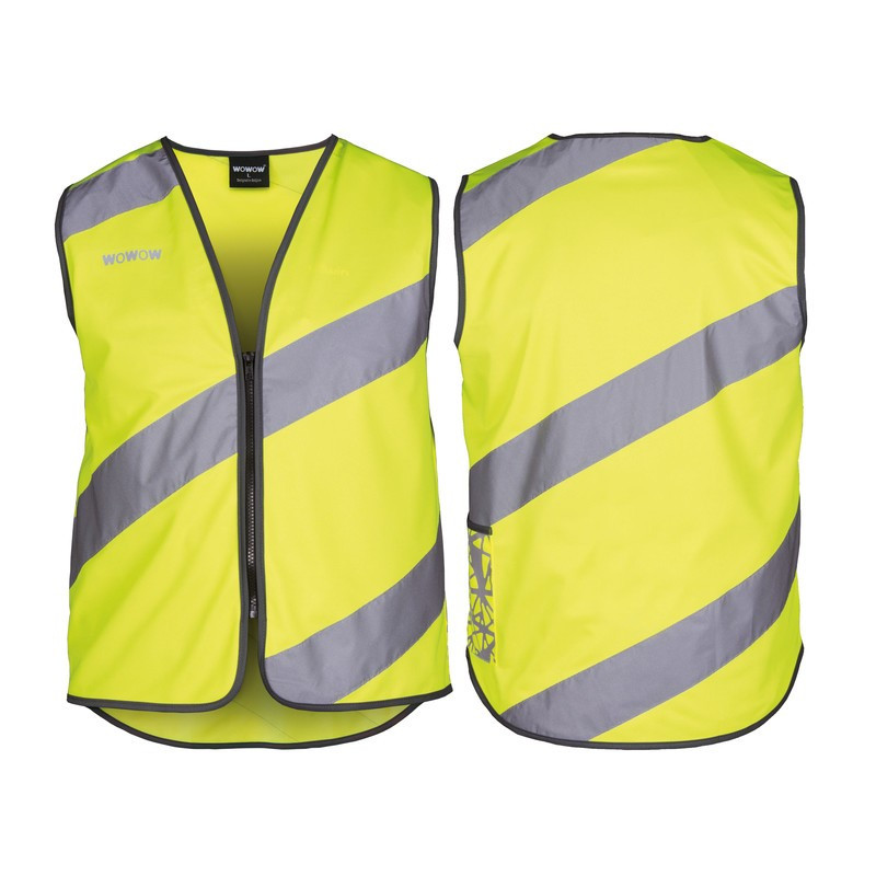 Sicherheitsweste Wowow Roadie gelb mit Reflexstreifen GrXL m Reissvers