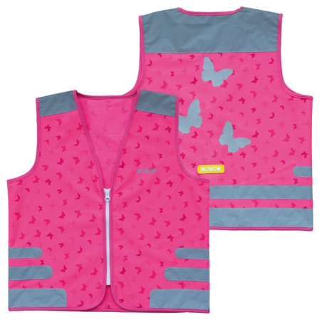 Sicherheitsweste Wowow Nutty Jacket fur Kinder pink mit Refl Streifen GrXS