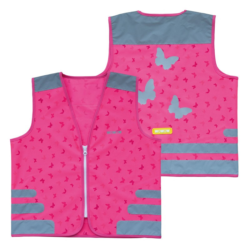Sicherheitsweste Wowow Nutty Jacket fur Kinder pink mit Refl Streifen GrS