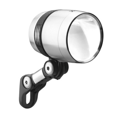 LED Dynamo Scheinwerfer bm IQ X 100 Lux mit Standlicht silber