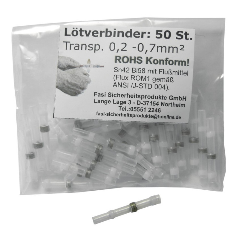 Lotverbinder fur Lichtkabel 02 07 mm transparent 50 Stuck
