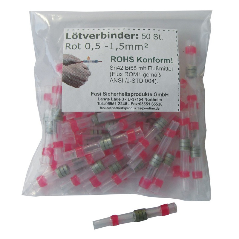 Lotverbinder fur Lichtkabel 05 15 mm rot 50 Stuck