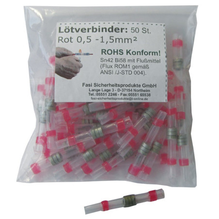 Lotverbinder fur Lichtkabel 05 15 mm rot 50 Stuck