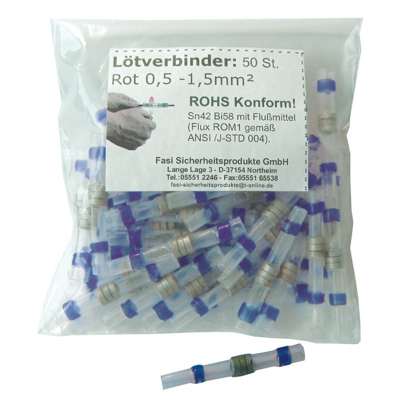 Lotverbinder fur Lichtkabel 15 25 mm blau 50 Stuck