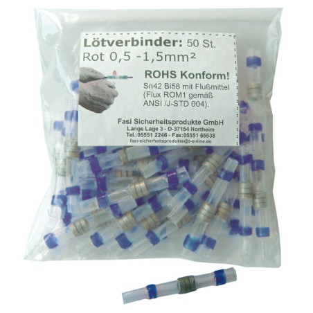 Lotverbinder fur Lichtkabel 15 25 mm blau 50 Stuck