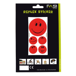 Stickerset Smiley Reflex Sticker orange 1x O 5cm 4x O 25cm