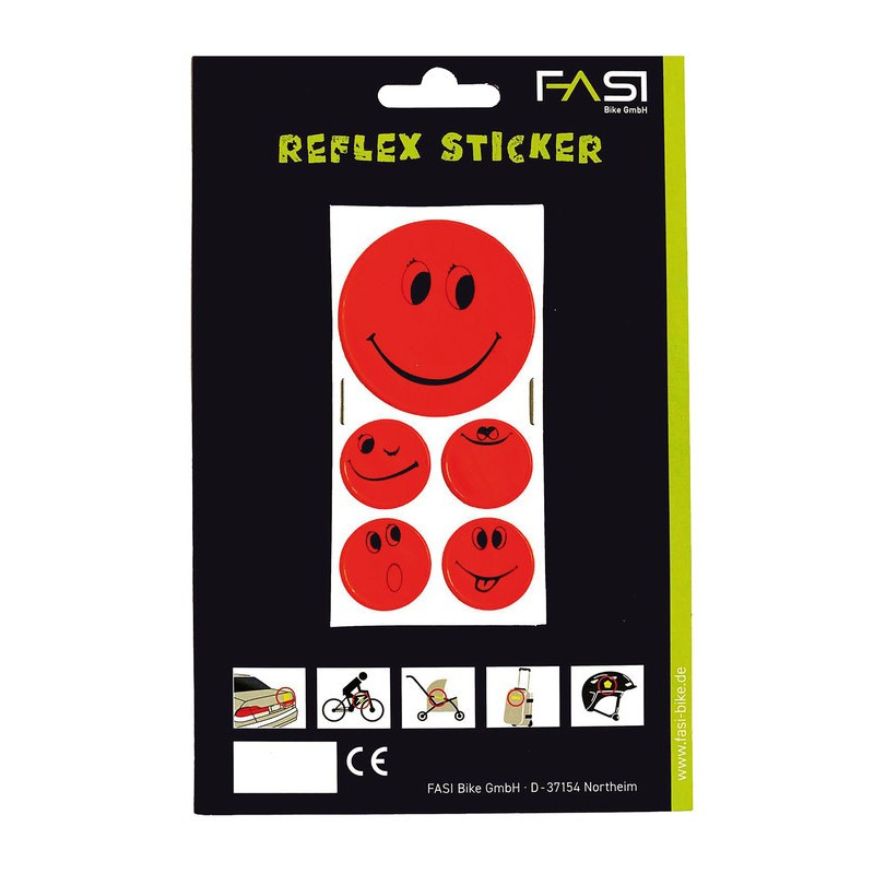 Stickerset Smiley Reflex Sticker orange 1x O 5cm 4x O 25cm