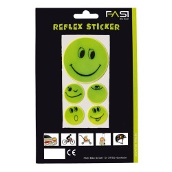 Stickerset Smiley Reflex Sticker gelb 1 x O 5cm 4 x O 25cm