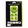 Stickerset Smiley Reflex Sticker gelb 1 x O 5cm 4 x O 25cm