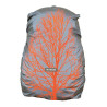 Rucksackhulle WOWOW Quebec silber orange reflektierend mit Motiv