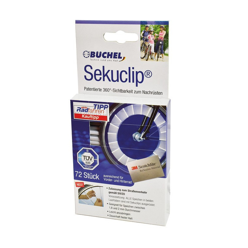 Speichenreflektoren BUCHEL Sekuclip VR HR 60mm 72 Stuck