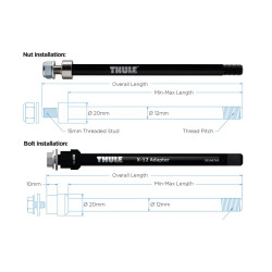 Achsadapter Thule Syntace X 12 M12x10 152 oder167mmBefestigung Mutter M12x10