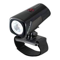 LED Helmleuchte SIGMA Buster 400 HL schwarz mit Universalhalterung