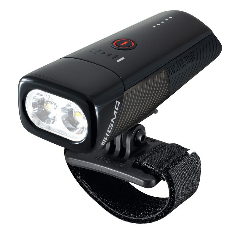LED Helmleuchte SIGMA Buster 1100 HL schwarz mit Universalhalterung