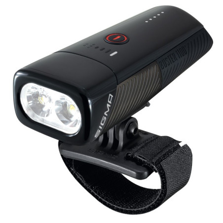 LED Helmleuchte SIGMA Buster 1100 HL schwarz mit Universalhalterung