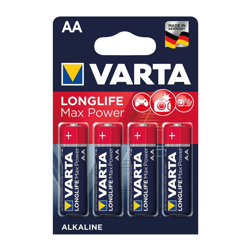 Batterie Varta Longlife Max Power Mignon Alkaline 15 V AA 4 Stuck