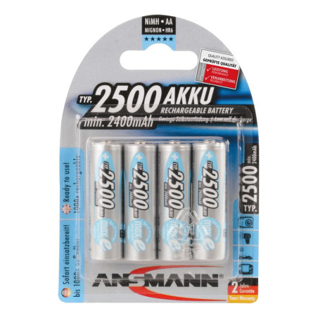 Akku Ansmann Mignon 2500mAh NiMH 12V AA 4er Set