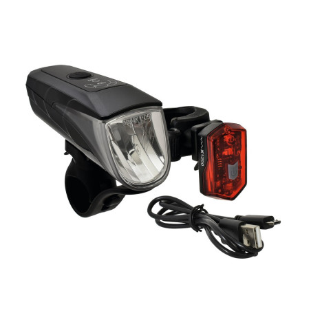 LED Akku Beleuchtungsset BUCHEL BLC 710 70 30 15 Lux 1300 mAh Micro Lens USB