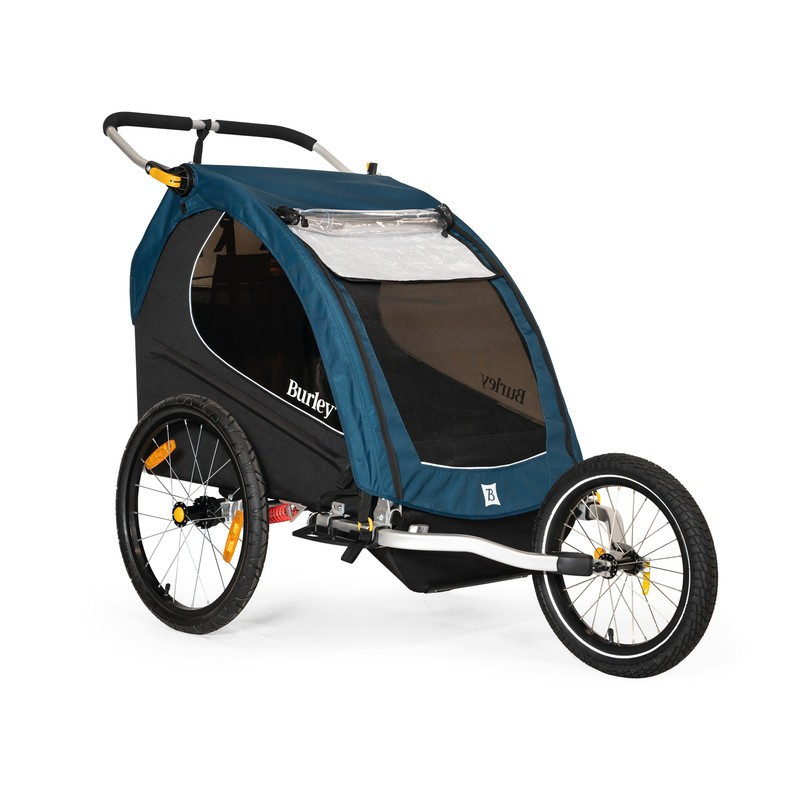Fahrrad Kinder Anhanger Burley Encore X pacific blau schwarz inkl Rucklicht