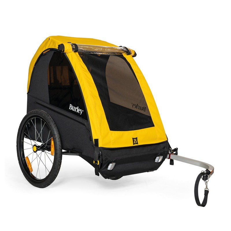 Fahrrad Kinderanhanger Burley Bee Doubl gelb schwarz inkl Rucklicht Double