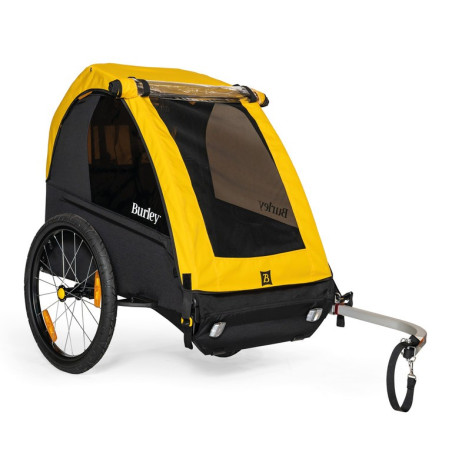 Fahrrad Kinderanhanger Burley Bee Doubl gelb schwarz inkl Rucklicht Double