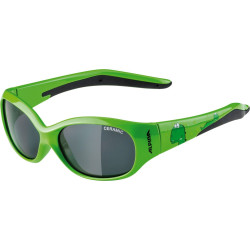 Sonnenbrille Alpina Flexxy Kids grun Dino Glas schwarz Kat 3