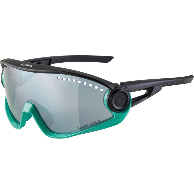 Sonnenbrille Alpina 5W1NG turkis schwarz Glas sw versp Kat3