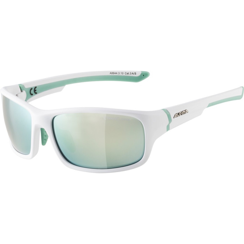 Sonnenbrille Alpina Lyron S weiss pistachioGlas emeraldverspKat3