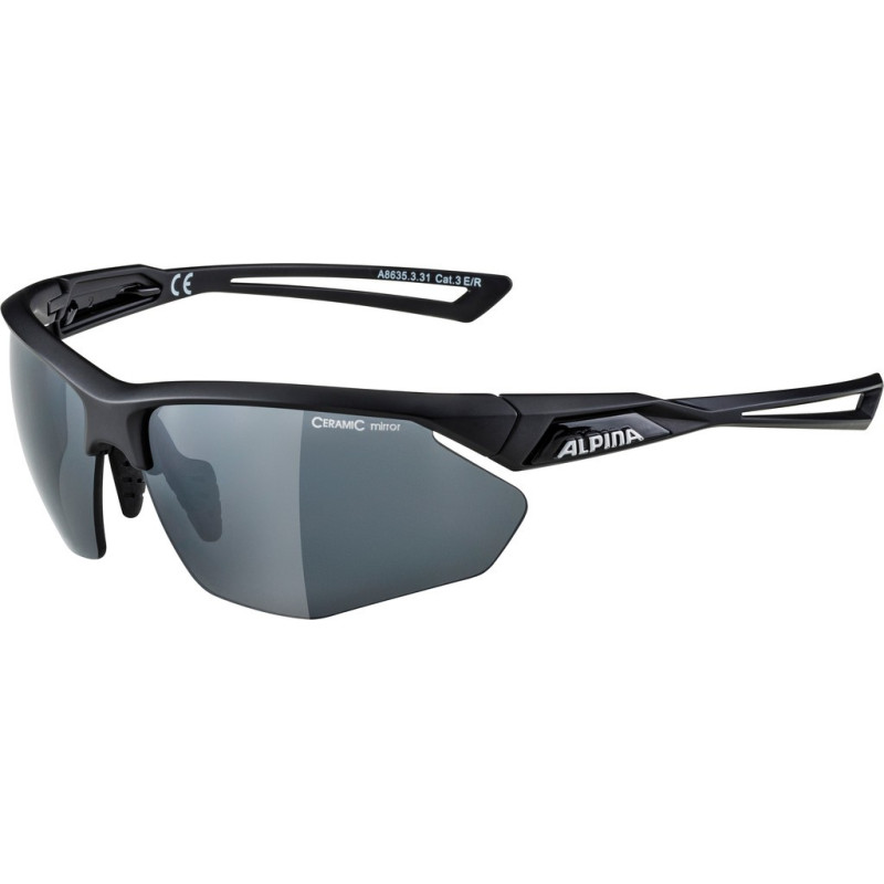 Sonnenbrille Alpina Nylos HR schwarz matt Glas sw versp Kat3