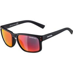 Sonnenbrille Alpina Kosmic schwarz matt Glas rot versp Kat 3