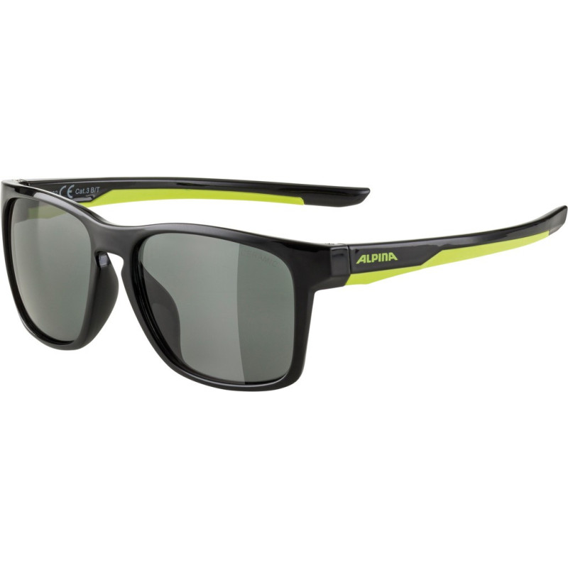 Sonnenbrille Alpina Flexxy Cool Kids I schwarz neongelb Glas schwarz Kat 3