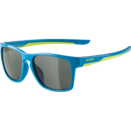 Sonnenbrille Alpina Flexxy Cool Kids I blau lime Glas schwarz Kat 3