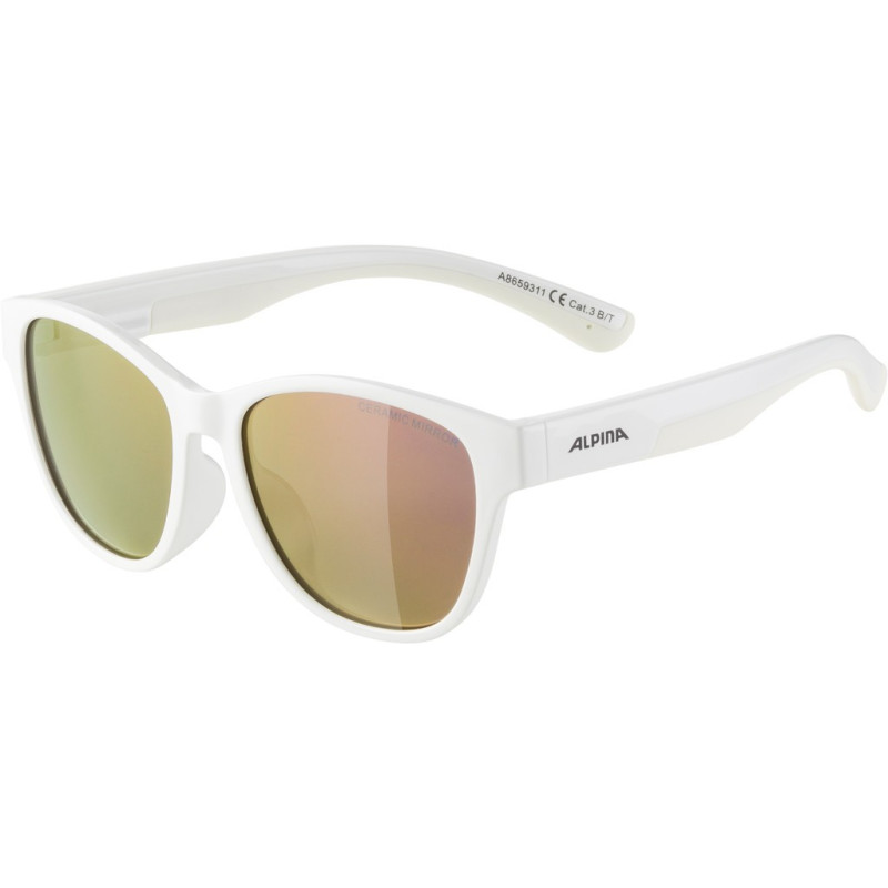 Sonnenbrille Alpina Flexxy Cool Kids II weiss Glas pink verspiegelt Kat3
