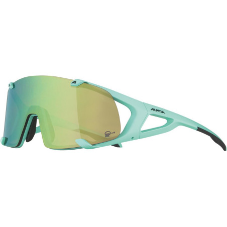 Sonnenbrille Alpina Hawkeye S Q Lite turkis matt Glas grun versp Kat3