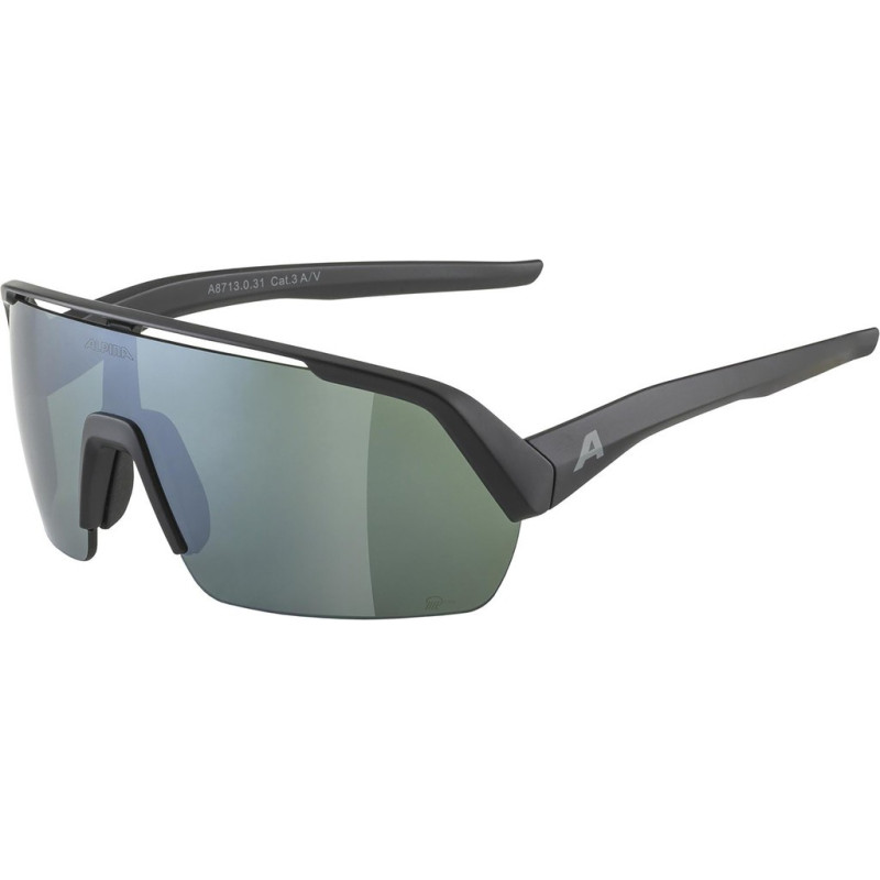 Sportbrille Alpina Turbo HR Q Lite schwarz matt Glas silber versp Kat3