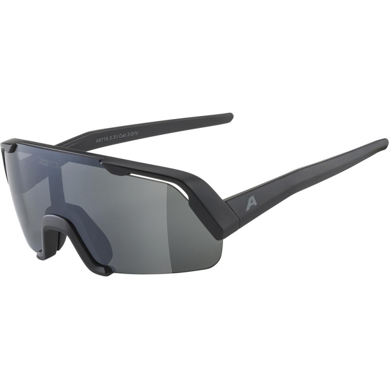 Sportbrille Alpina Rocket Youth schwarz matt Glas schwarz versp Kat3