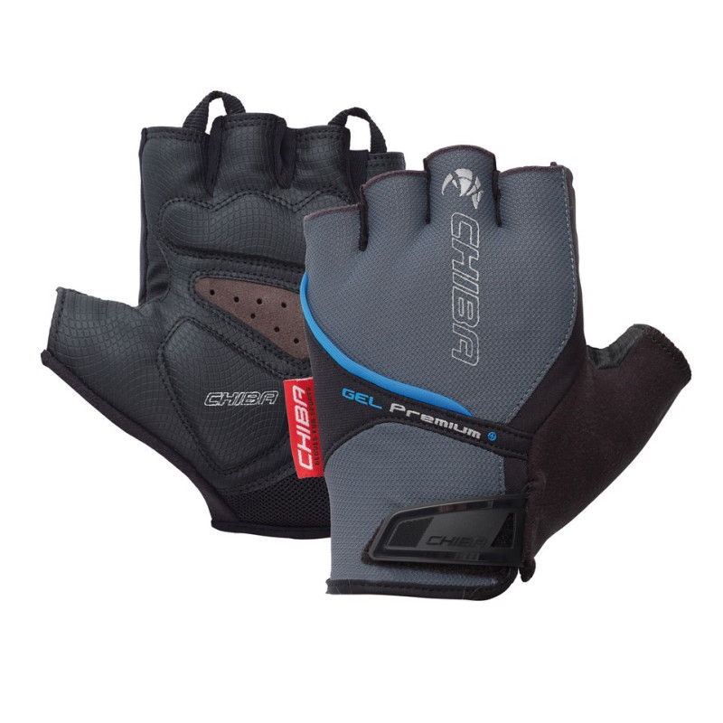 Handschuh Chiba Gel Premium kurz grau blau GrM 8